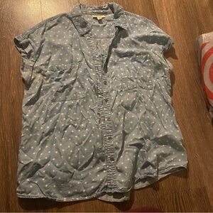 Style & Co Star Print Chambray Shirt
